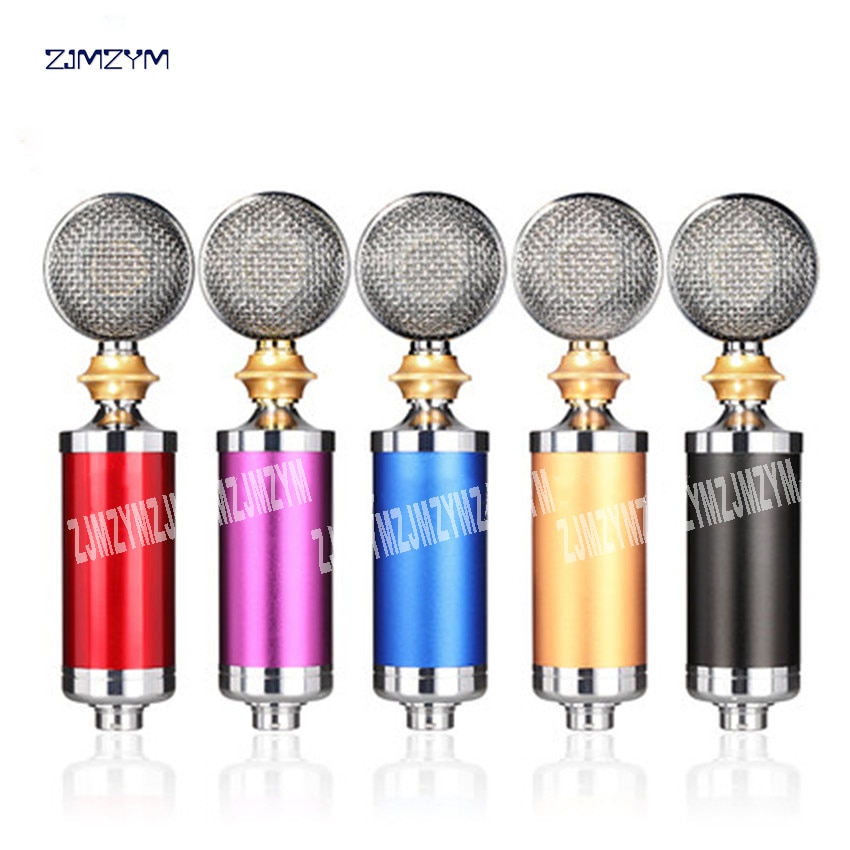 3.5 Mm Plug Usb Professionele Bedrade Microfoon Voor Computer Condensator Microfoon Karaoke Standaard 3V AW-7000 Rood/Blauw/zwart/Goud