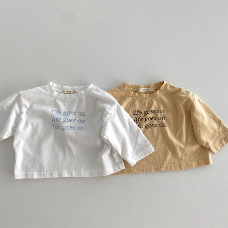 1689A Baby T Shirt lässig Spitzen Frühling Sommer 2022 Kleinkind Weiche und Komfortable Bodenbildung Shirt Einfache knapp Junge Mädchen der t-Shirt