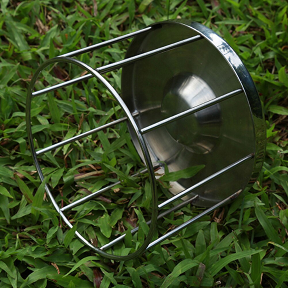 Water Tray Stainless Steel Tortoise Feeding Bowl Round Easy Clean Turtle Outdoor Food Dish Dispenser Pet Supplies Basin Home