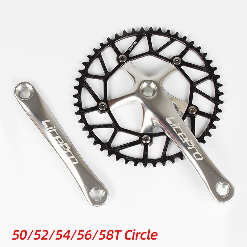 Litepro Lp 130BCD Fiets Kettingblad 50 52 54 56 58T Aluminium Enkele Disc Ketting Wiel Vouwfiets Vierkante gat Crankstel