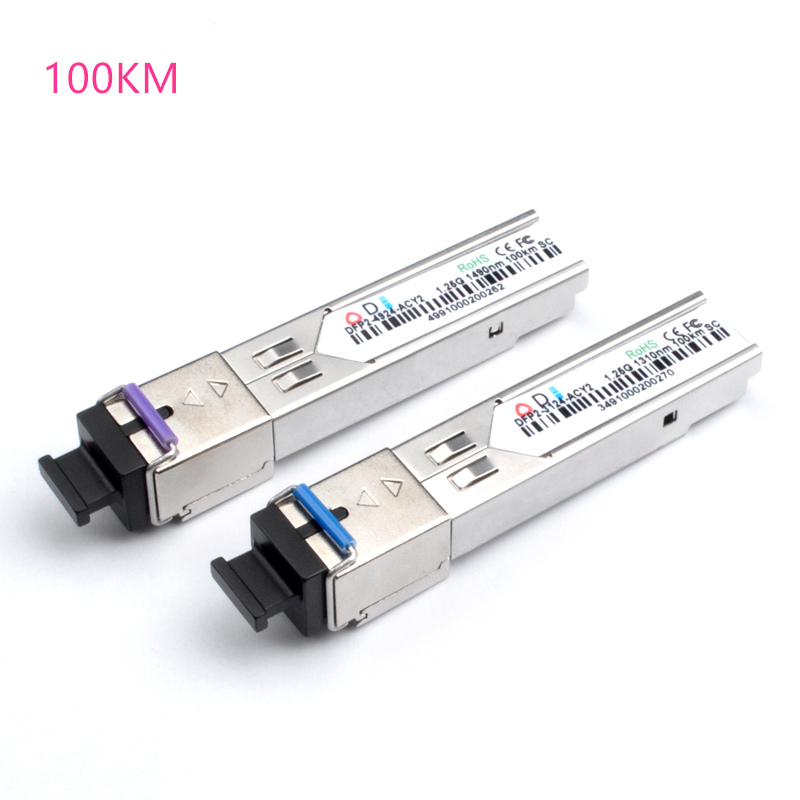 SC SFP glasvezel module 1.25G SC 20/40/60/80/100KM 1310/ 1490/1550nm Single Fiber SFP Optische Module Compatibel code ONU OLT