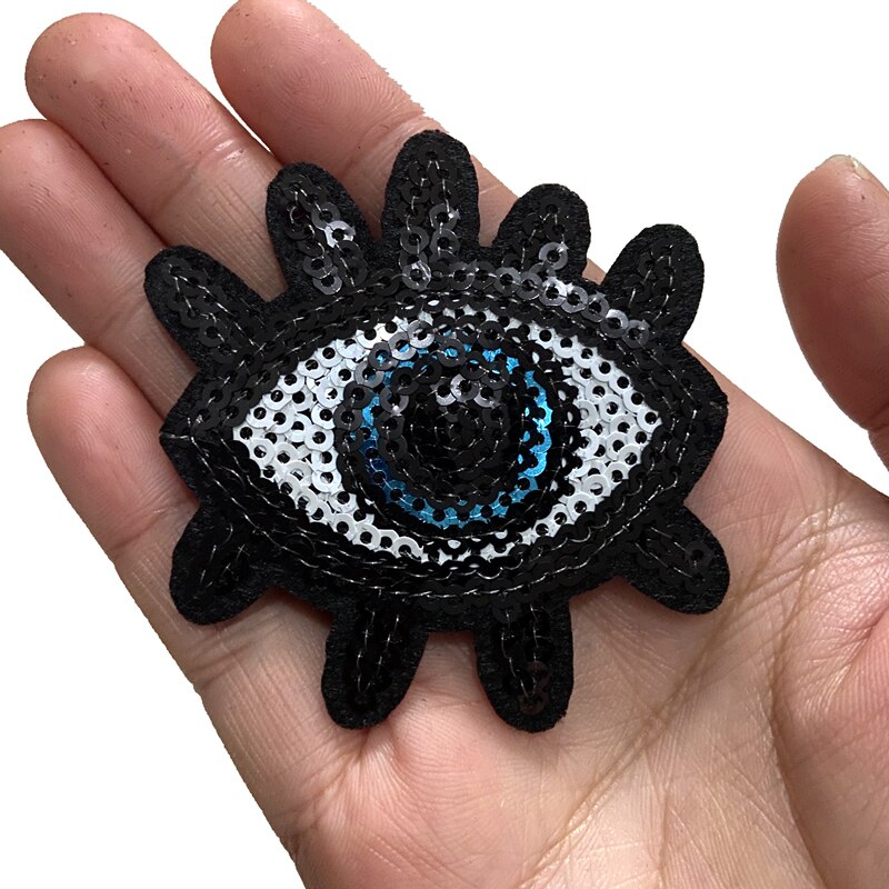 Wuyucong Kleine Evil Eye Pailletten En Borduurwerk Patches Ijzer Op Lovertjes Oogbol Voor Kleding Schoenen Tassen 10 Stks/partij