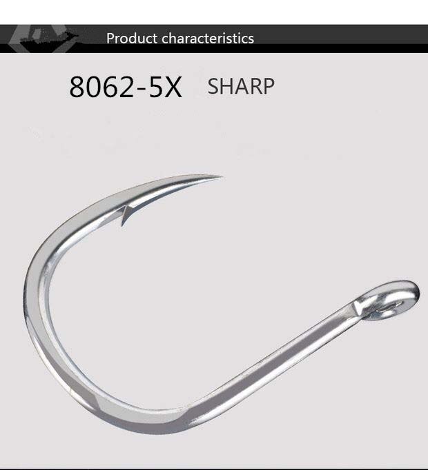 Funadaiko højkulstofstål fiskekrog fiskeri jigging krog fiske hjælpe kroge med modhager krog bulk krog 8062-5x kroge: 5-0 6 stk