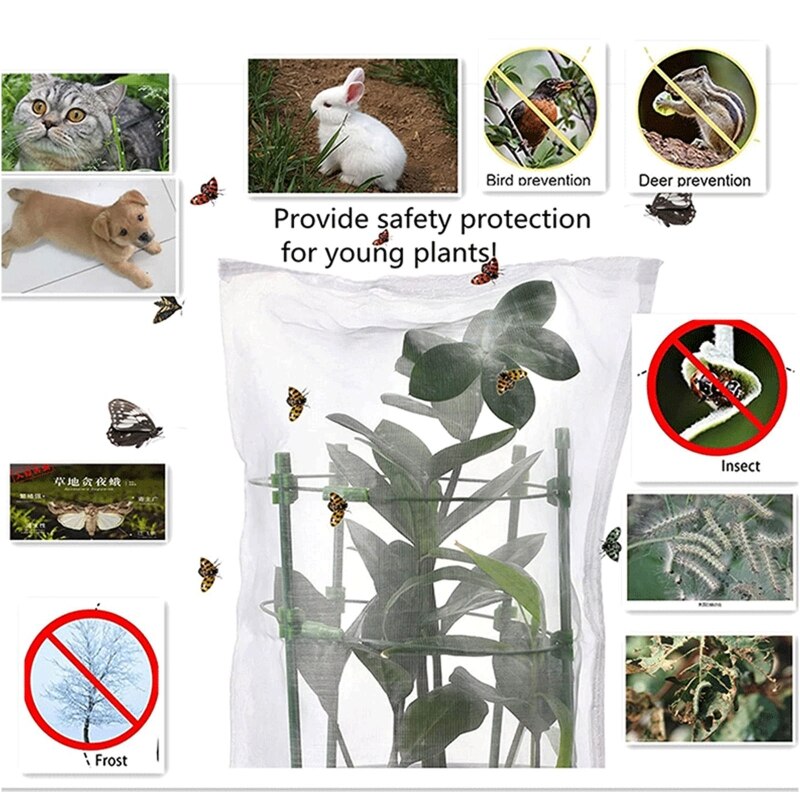 A0KE Zaailing Plant Protector Planten Scherm Beschermende Mesh Kooi Kit Accessoire Voor Tegen Schade Aan Slanke Plant Uit Huisdieren En