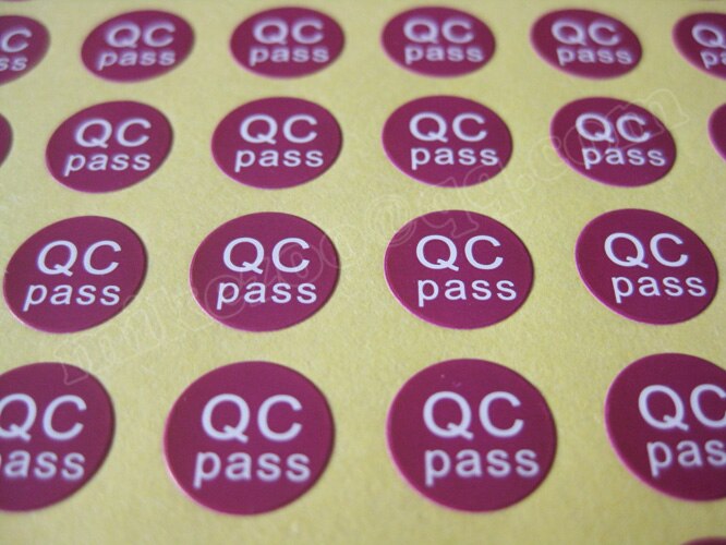 3000pcs/lot QC PASS Diameter 10mm Self-adhesive paper label sticker for factory control, Item No. GU08: purple