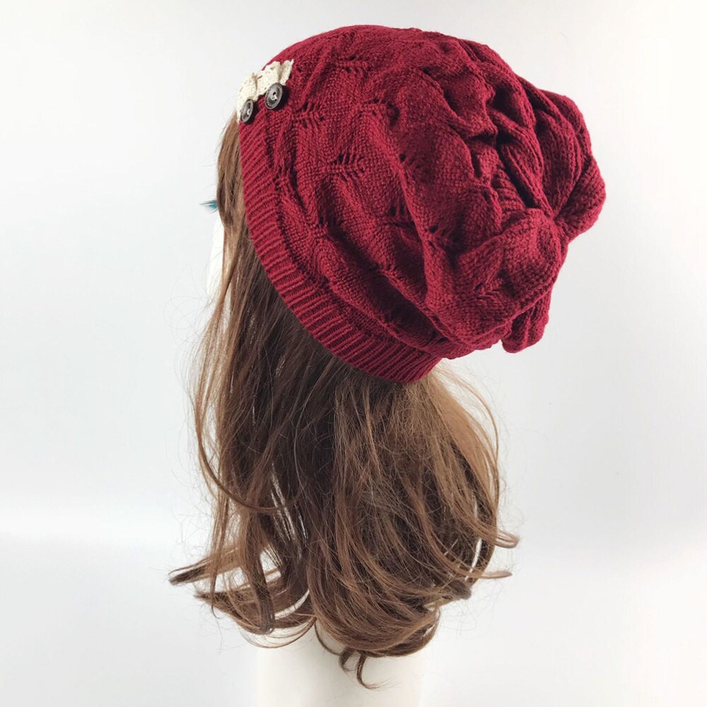 Stijlvolle Winter Hoed Eenvoudige Warmer Cap Koude Bescherming Hoed Creatieve Outdoor Gebreide Hoed Voor Lady Meisjes (Rood)