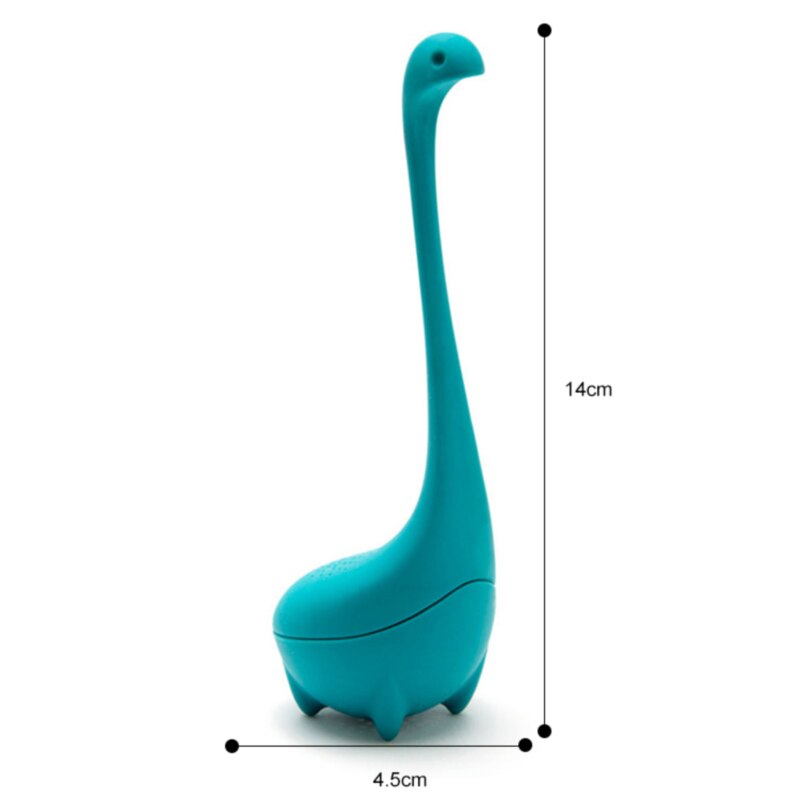 Loch Ness Monster Silicone Tea Infuser Vertical Long Handle Dinosaur Tea Filter Tea Leaking Kitchen Accessories