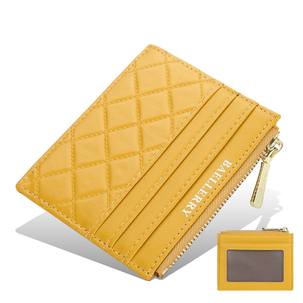 Baellerry Mini Women Wallets Card Wallets Slim Zipper PU Leather Female Purse Card Holder Wallet
