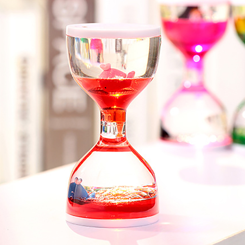 Minuteur à mouvement de mouvement liquide | Jouet de bureau, créatures marines flottantes, minuterie de liquide, sablier pour jeu sensoriel