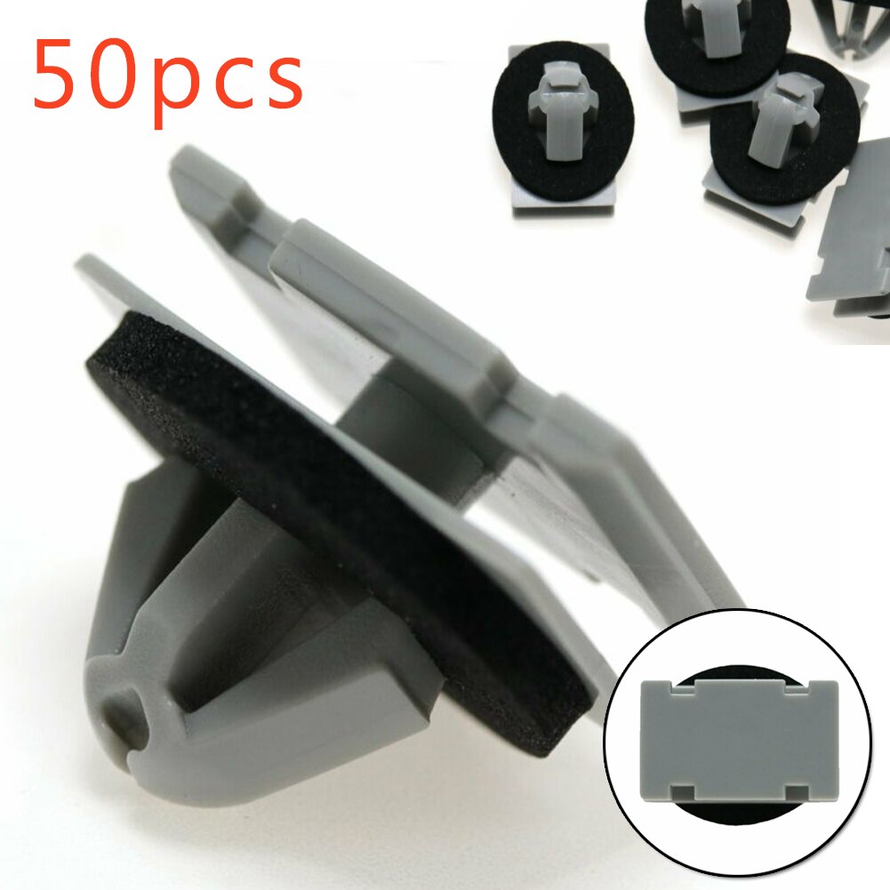 50pcs Rivets​ Rocker Panel Moulding Exterior Trim Nylon Black And Gray