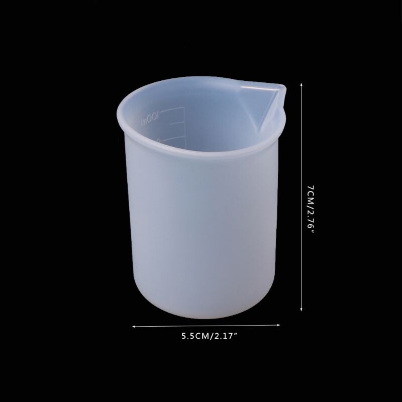 5-Piece Silicone Mixing Cups - 100ml Epoxy Resin Molds with Scale - Non-Stick DIY Craft Tool