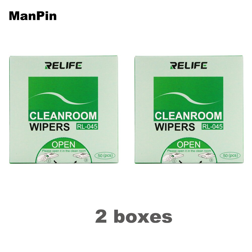 50pcs/Box Cleaning Cloth Dust Removing Cleanroom Wipers Electronics Mobile Phone Computer LCD Screen Cameras Lens Repair Tools: 2 boxes