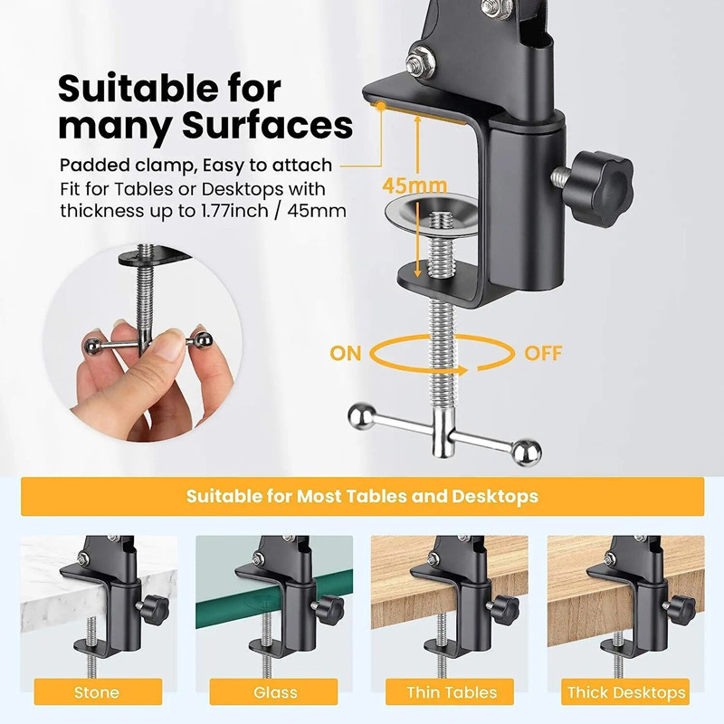 FANGTUOSI Tripods Phone Camera tripod Table Stand Set Photography Adjustable With Phone Holder For LED Ring Light