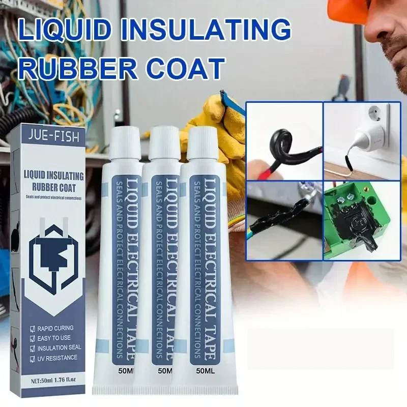 Ruban isolant liquide 30/50ml, réparation de fil électrique en caoutchouc, couche de câble, colle de ligne de fixation, pâte isolante liquide à large plage