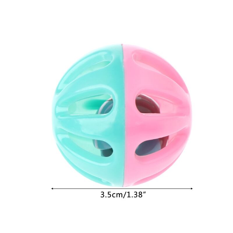 10 Uds juguete Hamster Chinchillas gatos perro redondo de plástico hueco doble Color campana bola Juguetes