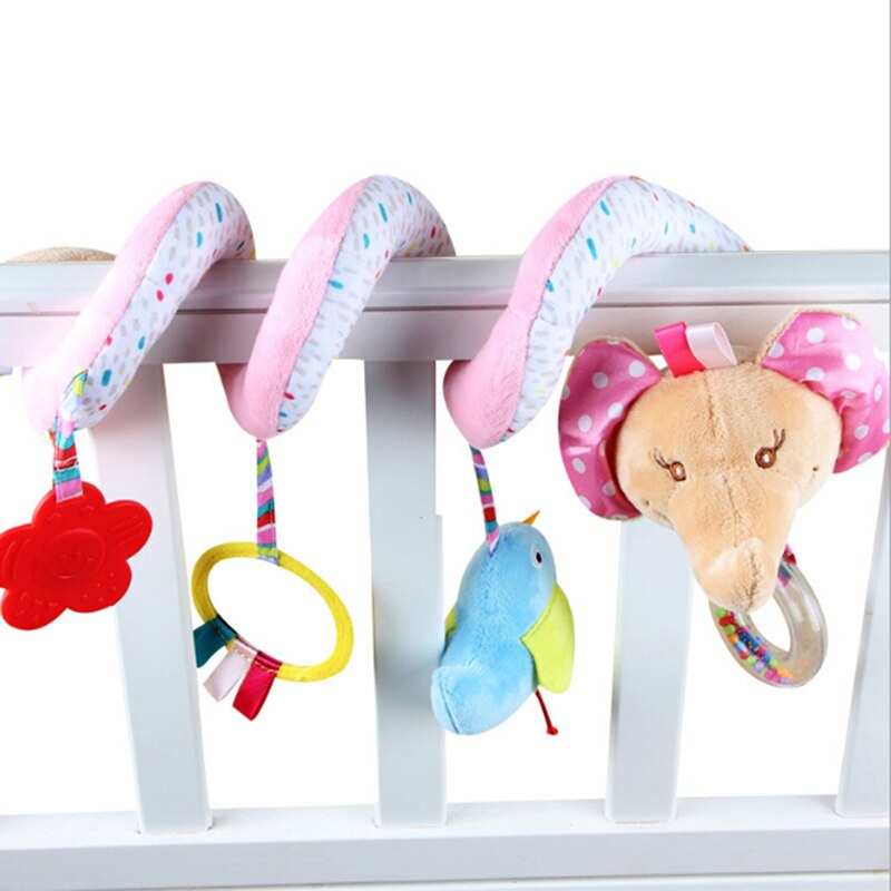 Baby legetøj krybbe kofanger newbron klud bog spædbarn rasler viden omkring multi-touch farverig sengekofanger baby legetøj 0-12 måneder: Elefant rangle