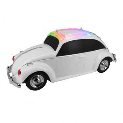 EONKO WS-1958BT Car Shape Taxi Bluetooth Speaker with TF USB FM AUX Handsfree LED Light Rechargeable Battery: WHITE