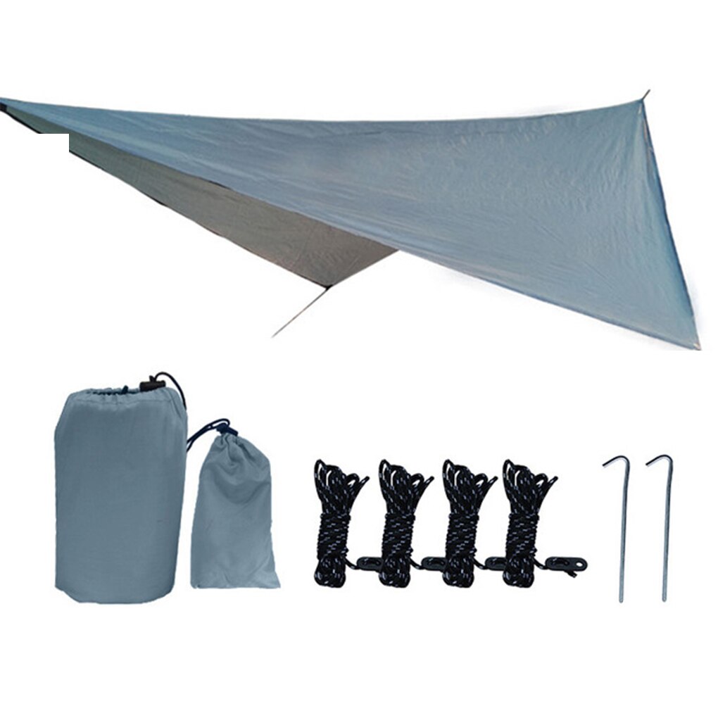 Ultraleve 5 cores barraca de lona à prova dwaterproof água 350x280cm sombra acampamento ao ar livre rede chuva mosca uv toldo do jardim dossel pára-sol: grey