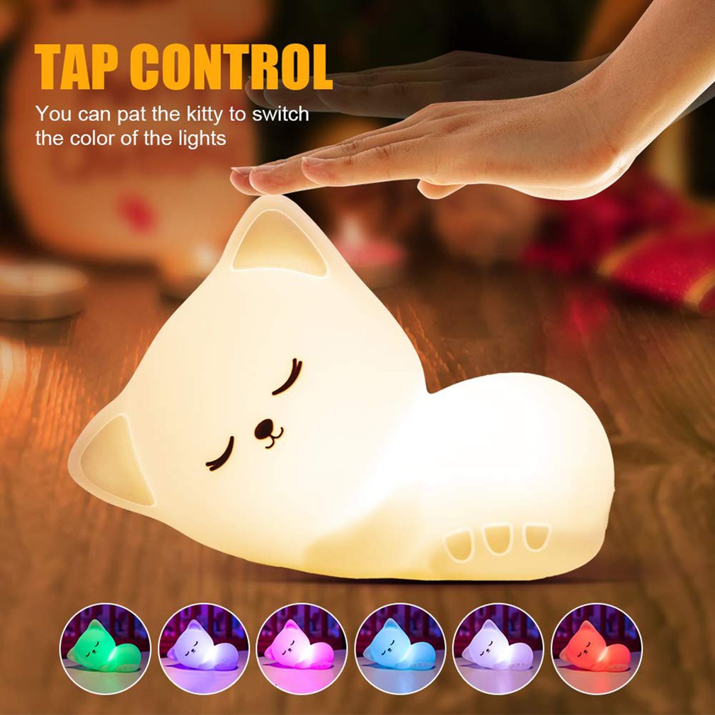 Beer Led Nachtlampje Touch Sensor Afstandsbediening 7 Kleuren Dimbare Timer Usb Oplaadbare Siliconen Bedlampje Voor Kinderen