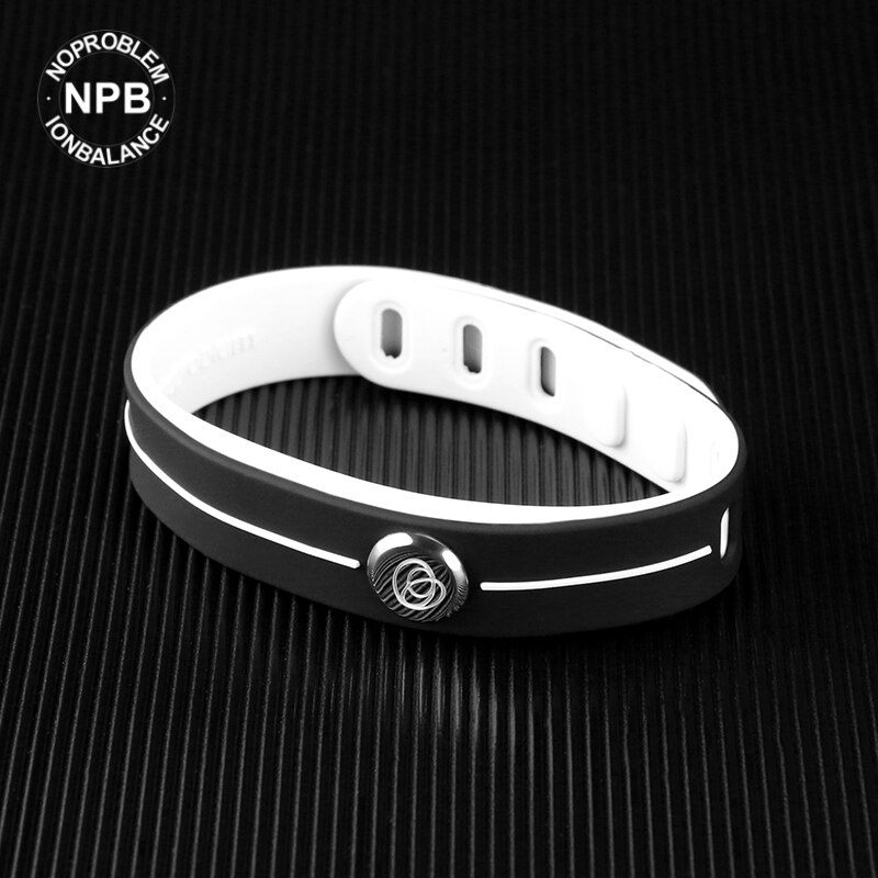 【Fda Registration】noproblem Smart 3000 Ionen Waterdichte Sport Rubber Power Gezondheid Choker Toermalijn Band Armband P101