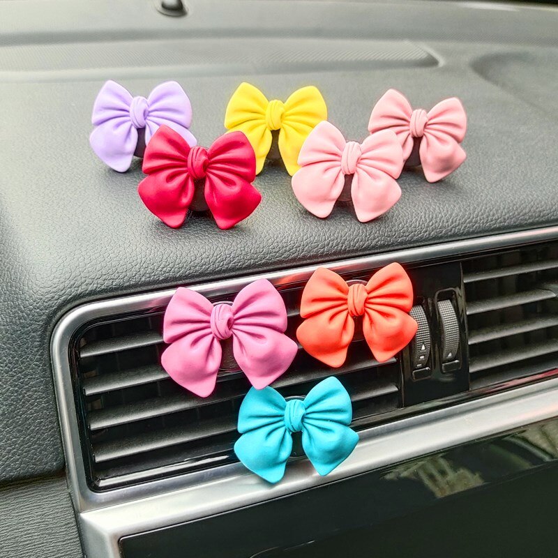 Cute Bow-knot Car Accessories Interior Woman Perfume Clip Car Air Freshener Air Vent Clip Cartoon Bow-knot Girls Decoration