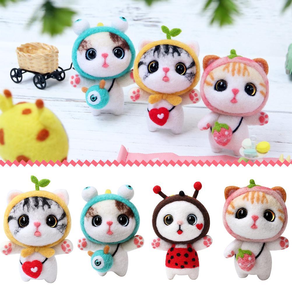 Lovely Doll Wool Felt Craft DIY kit Non Finished Poked Set Handcraft Kit Needle Material Bag Needle Felting Starter Kit