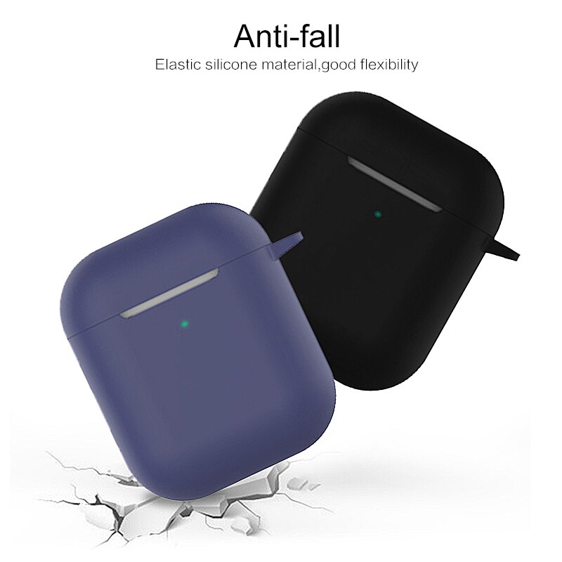 Silikonowe słuchawki etui na Airpods 2. Bezprzewodowe słuchawki pokrowiec ochronny na Apple Airpods2 Air Pods 2 etui z haczykiem
