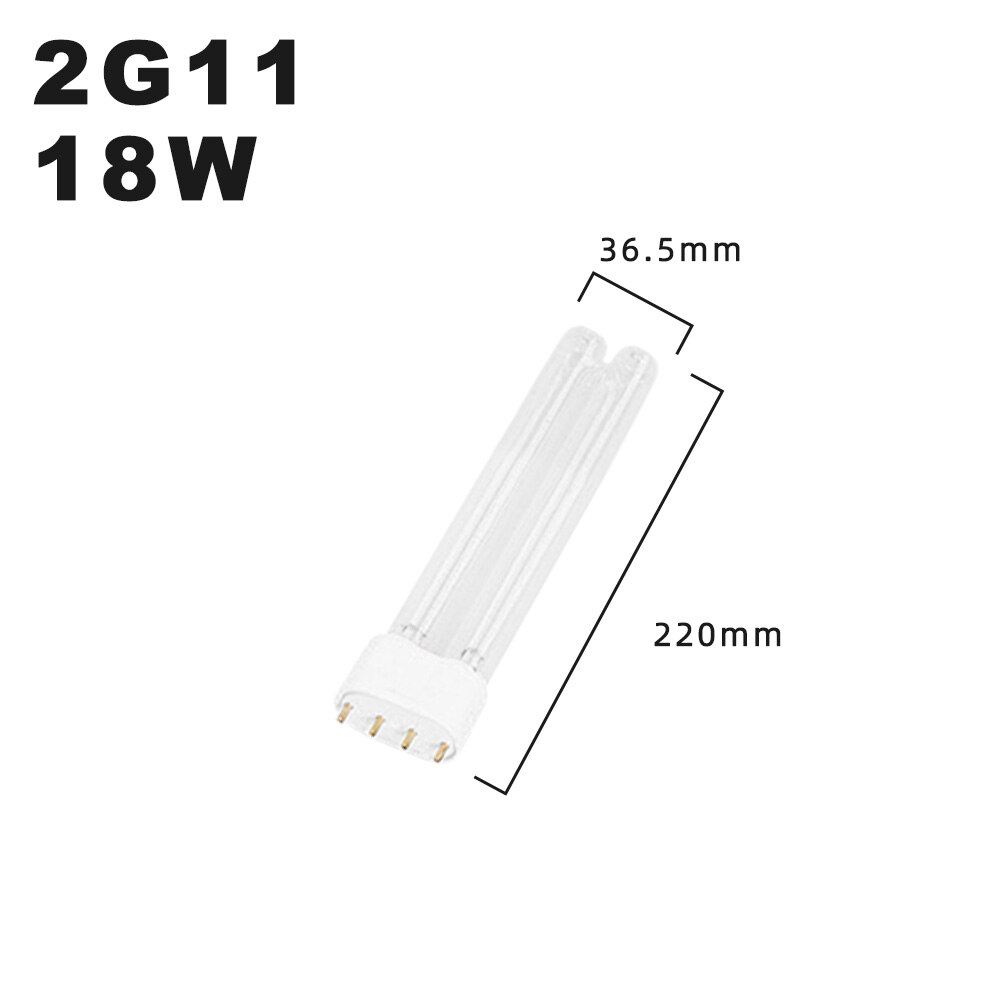 2G11 UVC Steriliseren Lampen 18W 24W 36W Ultraviolet Lamp Tube 4pins 2G11 UV Desinfectie Lamp Hoge efficiënte UV Kiemdodende Lamp: 18W