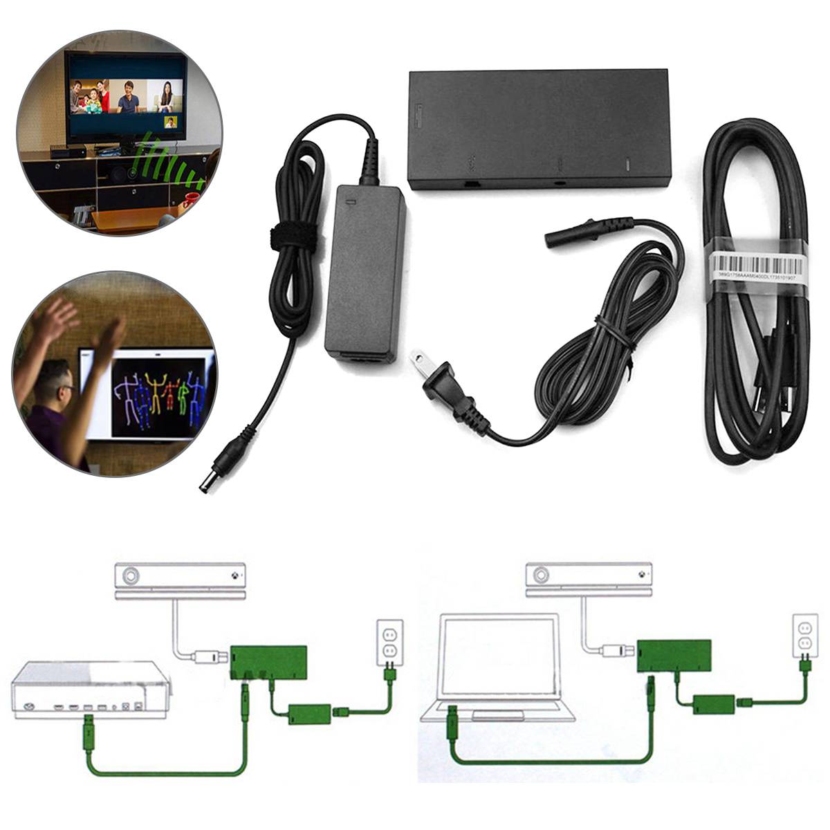 Vervangen Sensor Ac Adapter Voeding Adapter Connector Voor Xbox One S / X / Windows Pc Voor Xboxone Slanke/X Adapter