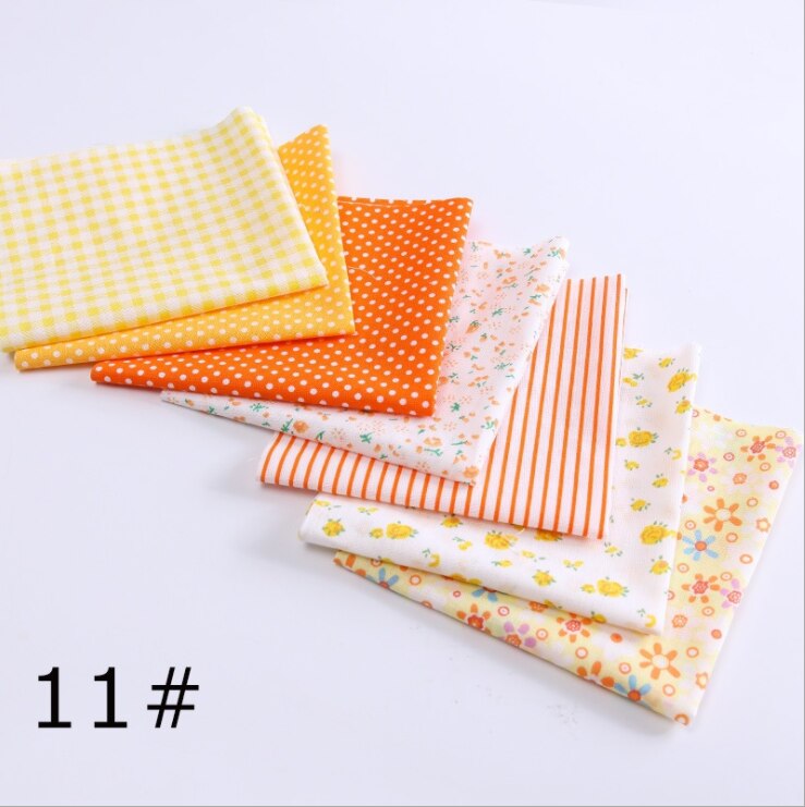 7 kpl 25cm x24cm ohutta tilkkupuuvillakangasta kukkasarjan värikäs itseompelu kukkakangas: 11