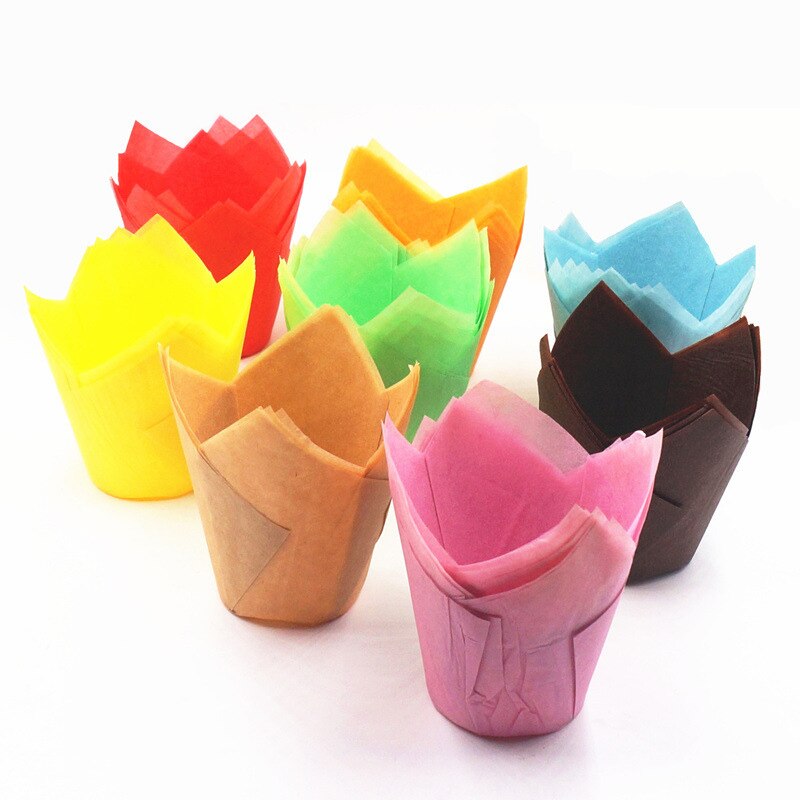 Tulip Cupcake Paper Cases Cupcake Paper Cups Oilproof Muffin Cupcake Paper Cups Paper Form For Cupcakes Bakeware Cake Tool HTML