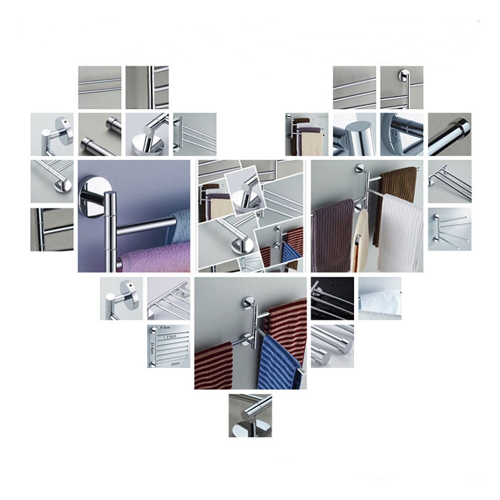 1Pc Bath Towel Bar Rod 360 Degree Swivel Stainless Steel Towel Rack Towel Holder Towel Rail for Home Bathroom Kitchen