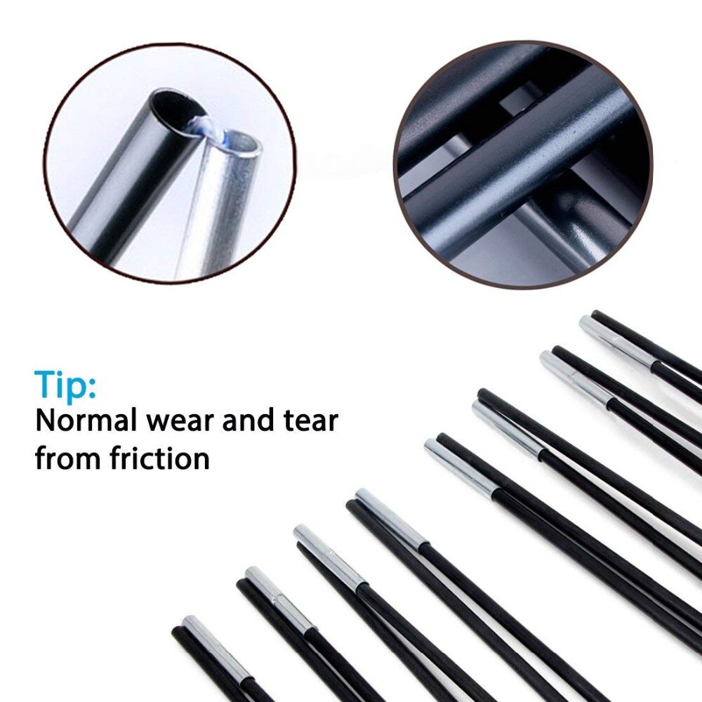 2pcs/set 3.35M or 4.03M Fiberglass Tent Rod Outdoor Camping Tent Pole Spare Replacement Tent Support Poles Tent Accessories
