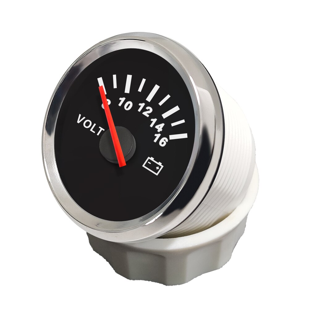 Universelle Wasserdichte 52mm Voltmeter Volt Messgerät Meter 8-16V/16-32V mit verrotten Hintergrundbeleuchtung