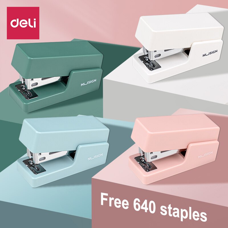 Deli – agrafeuse Portable multifonction pour enfants, petite agrafeuse à usage étudiant, pour la maison ou le bureau