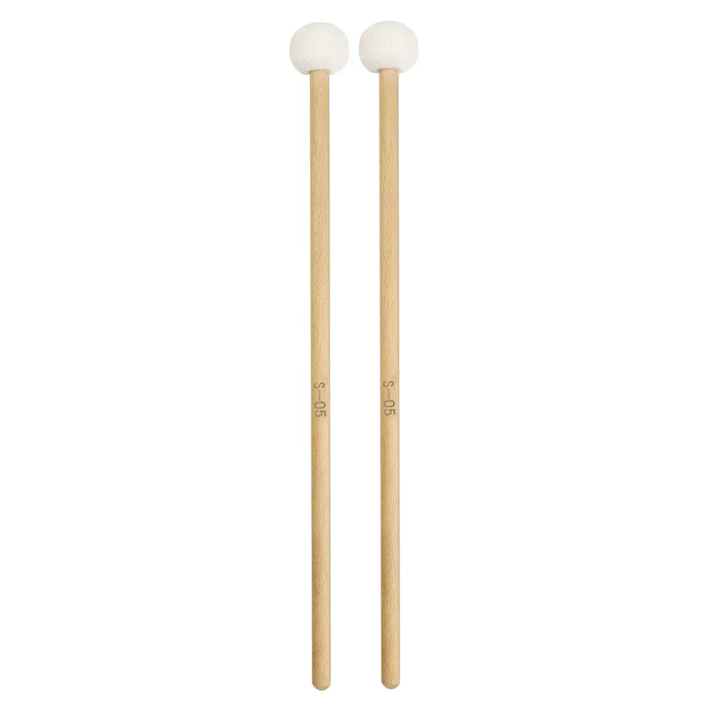 2x Timpani Mallets Sticks Felt Head Drum Sticks Mallets with Wood Handle