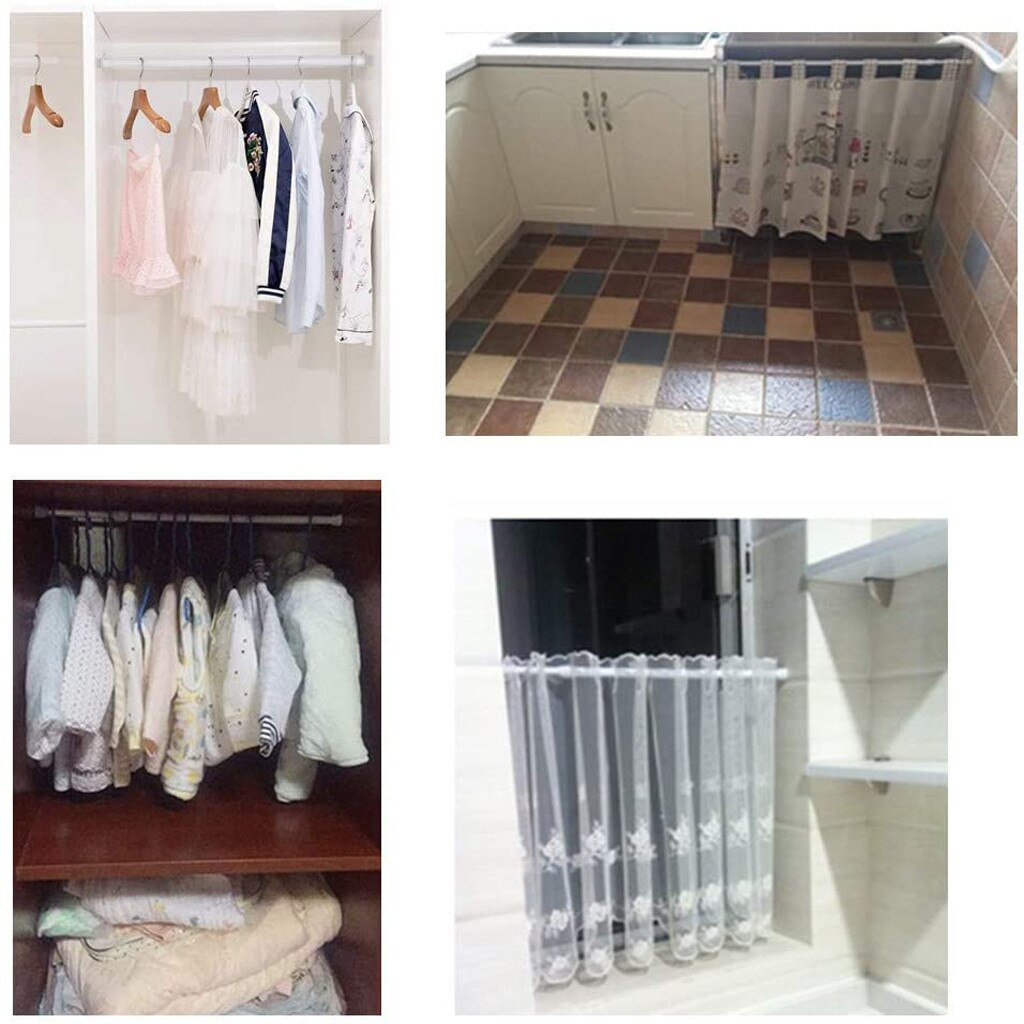 Adjustable Telescoping Shower Curtain Rods Accessories Extendable Tension Pole Rod Hanger Loaded Bathroom Product 4 Pack #YJ