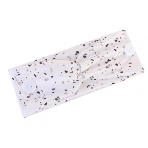 Diadema de buena elasticidad con absorción del sudor, banda para la cabeza cabello con dos botones fuertes para trotar: Blanco