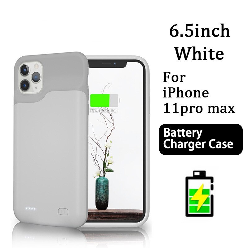 Custodia potenza Banca per iPhone 13 12 pro Max 12 mini 11 pro Max XR XS Max coperchio per caricabatterie ultra sottile per iphone 6 7 8 più SE2: bianca For 11 Pro max