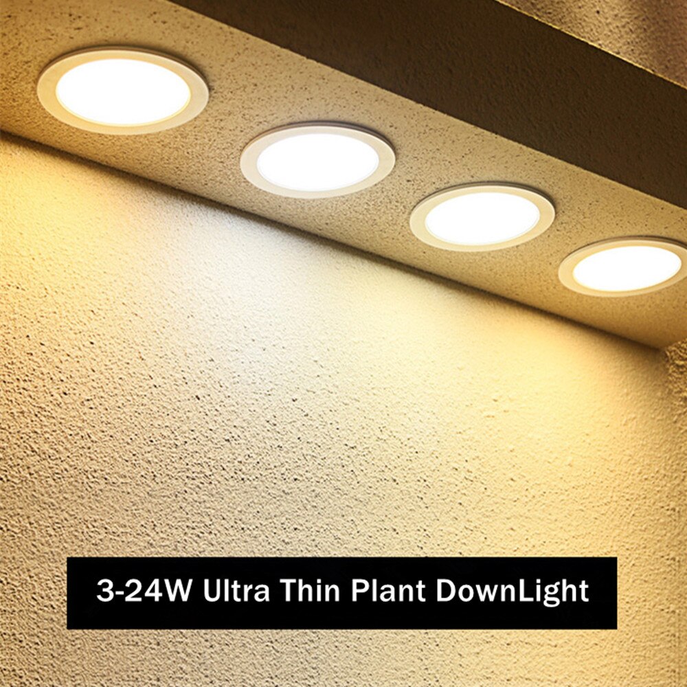 [DBF]Ultra Thin 3W 4W 6W 9W 12W 15W LED Surface Ceiling Recessed Grid Downlight / Round Panel Light