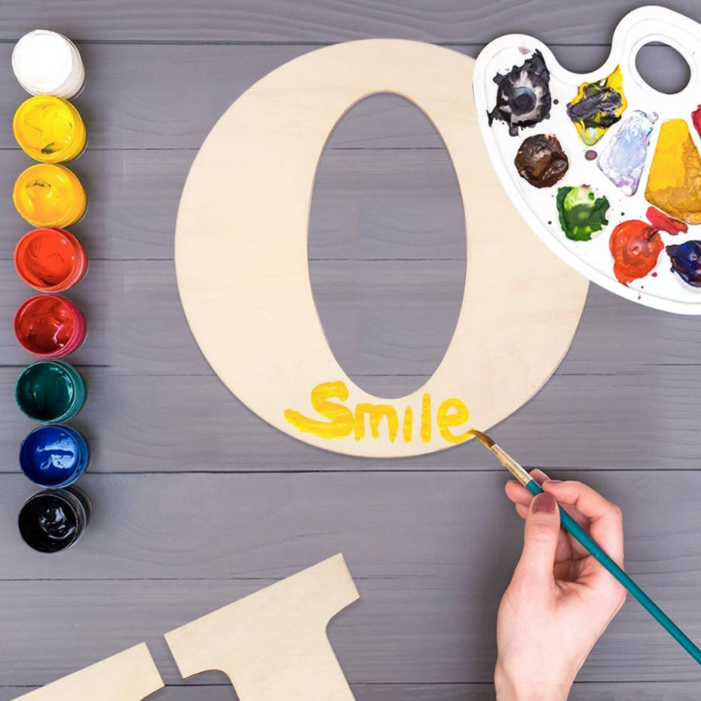 Ornamentos de porta de parede semiacabados, decoração de casa em branco pintável 30cm letras de madeira alfabeto inacabado diy artesanato em madeira