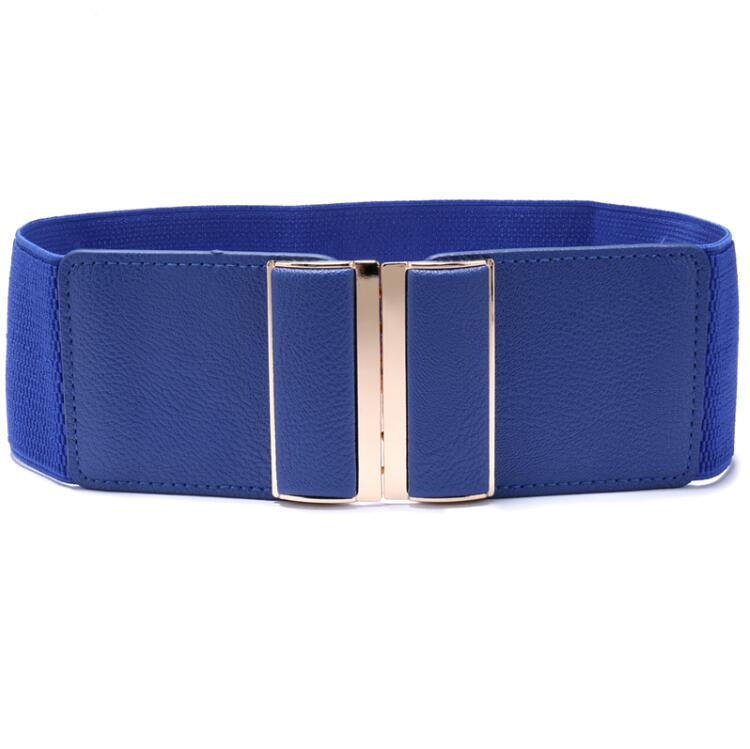 Frauen 3 "Breiten Gürtel Elastische strecken schnallen Bund Dame Cummerband Plus Größe Mädchen Bund Taille Dichtung Breiten Gürtel Frauen: 3-Zoll-Blau / 85cm(88cm zu 150cm)