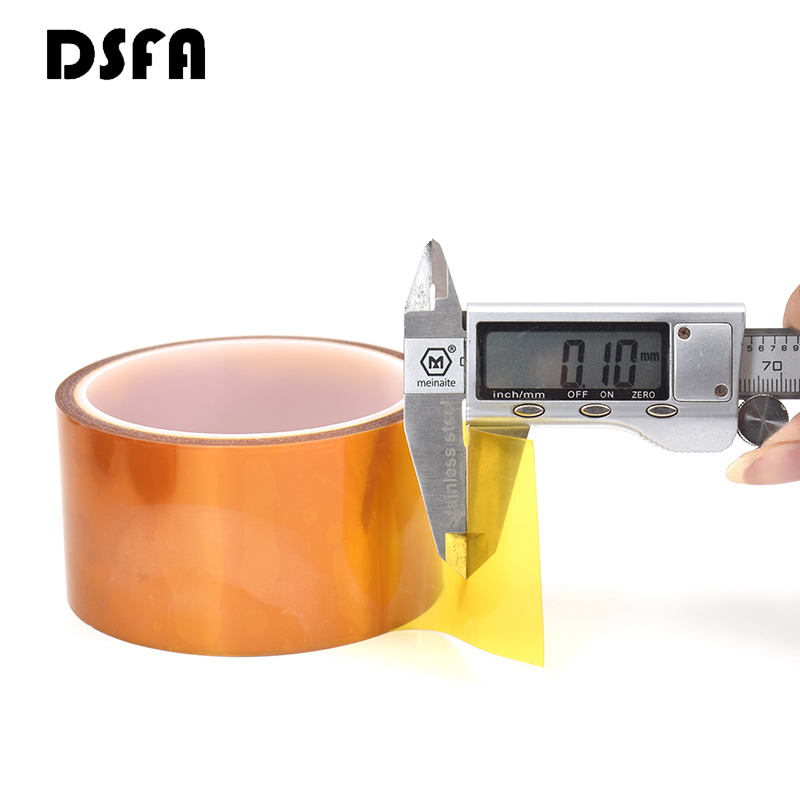 20/25/30/40/50/100mm Double-sided Kapton Tape Polyimide High Temperature Heat Adhesive Insulating Adhesive Tape 0.1mm Thickness