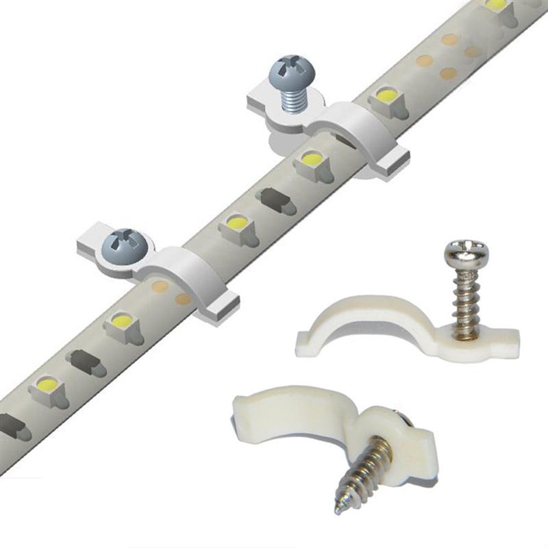 Soportes de montaje de barra de luz, Clip para accesorio de fijación de un lado para tira de luces LED de 10mm, decoración del hogar, 100 Uds.