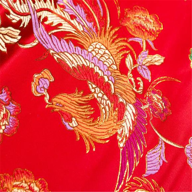 75x100cm The Male Phoenix Pursui Jacquard Pattern Brocade Polyester Fabric for Women Cheongsam