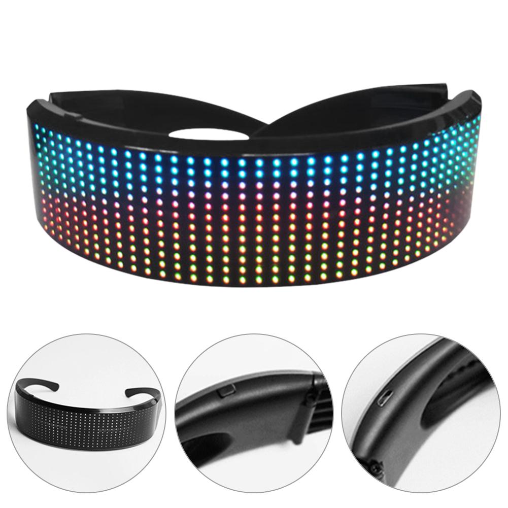 Led Bluetooth Bril Full Color Led Display Slimme Bril Met App Aangesloten Controle Voor Partijen Halloween Kerst
