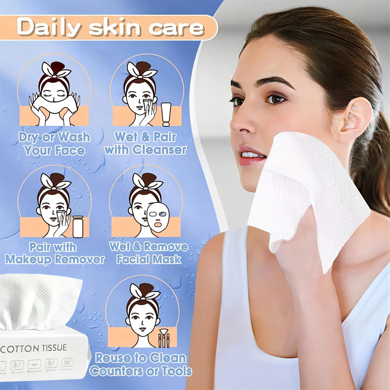 Serviette de nettoyage du visage en coton doux extracemballages, serviette de nettoyage pour salon de beauté, 50 pièces