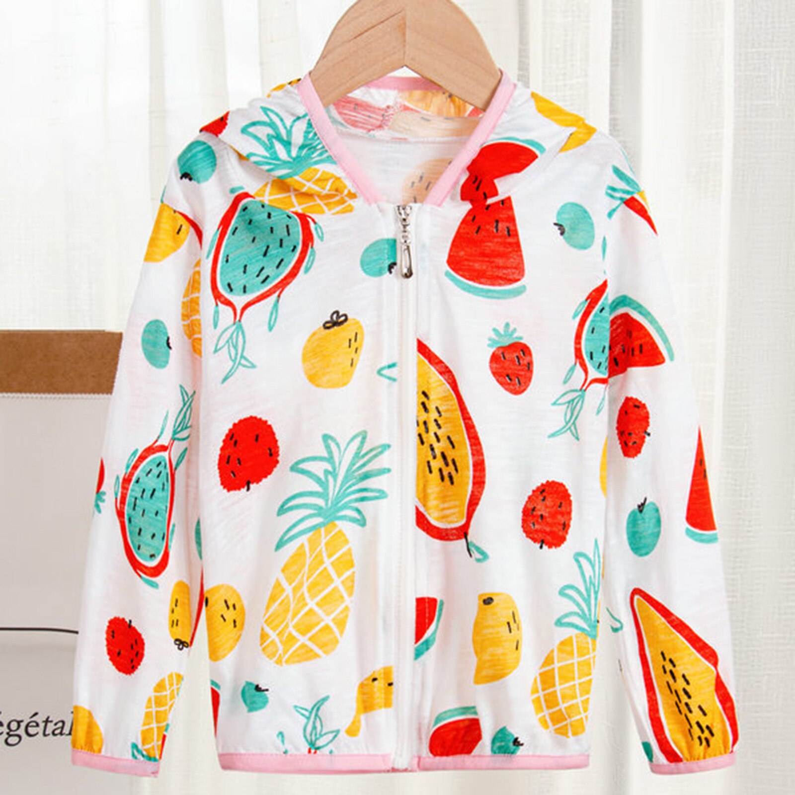 Summer Style Toddler Kids Boys Girls Cartoon Sunscreen Jackets Hooded Outerwear Zipper Coats Vogue Sun Protection Clothing