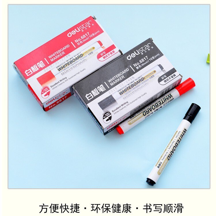 10 Stks/partij Whiteboard Marker Rood Zwarte Inkt Pen Voor Witte Boord Canetas Criativas Briefpapier Office Materiaal Schoolbenodigdheden