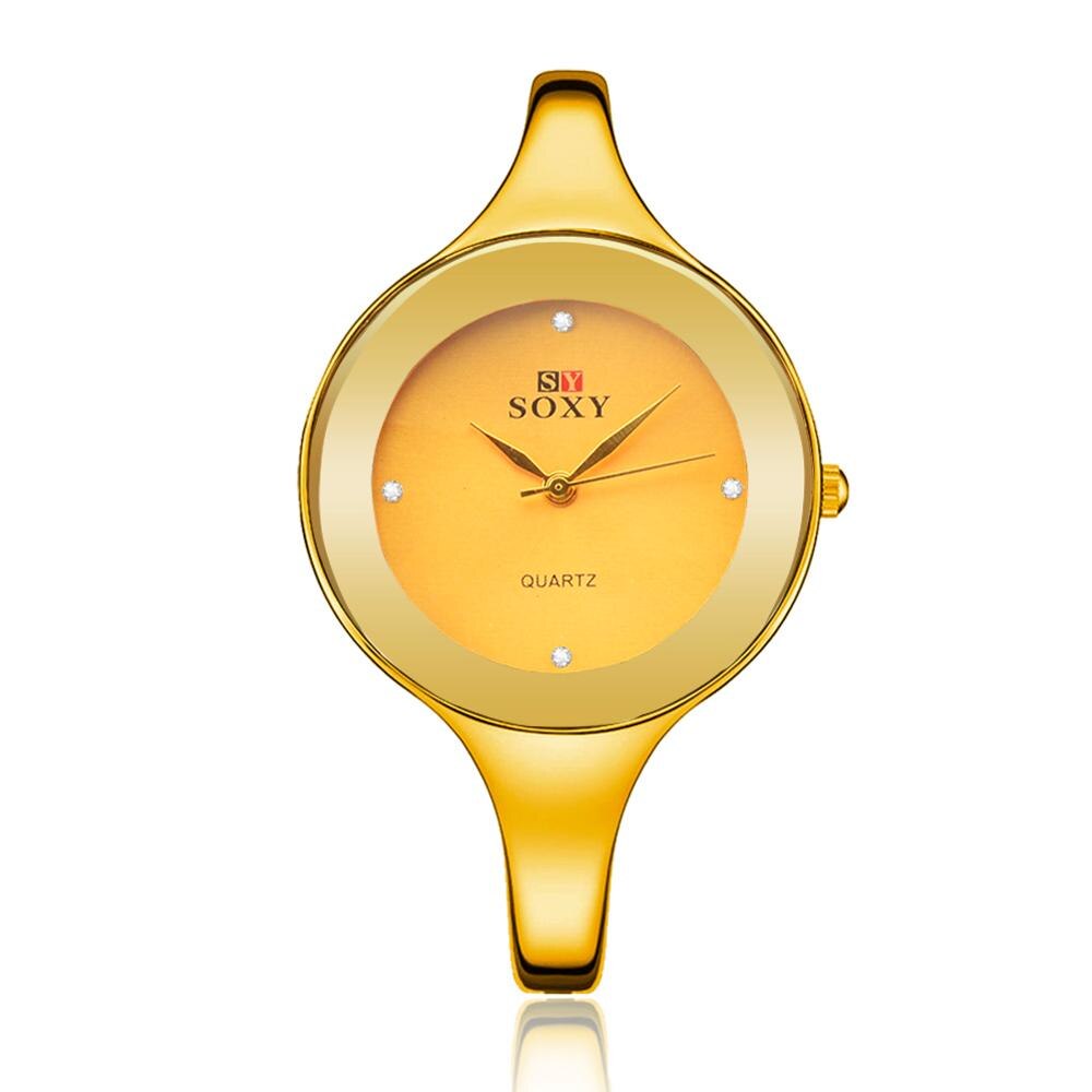 Guld ur luksus krystal armbånd ur kvinder ure top mærke dame ur rustfrit stål kjole ur reloj mujer: Default Title